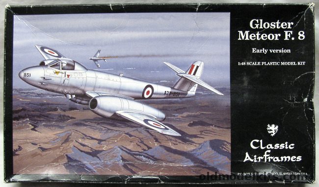 Classic Airframes 1/48 Gloster Meteor F.8 Early Version - RAAF Australia 77 Sq Korea March 1953 / RAF Waterbeach 56th Sq 1953 / Netherland RNAF Soesterberg 326 Sq Early 1950s, 466 plastic model kit